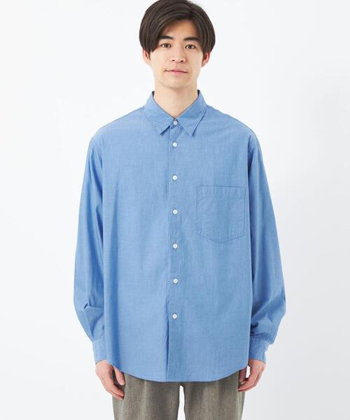 green label relaxing（グリーンレーベルリラクシング）の「コットンシルク ボイル ジャストルーズ シャツ（シャツ/ブラウス・メンズ・ベージュ/ロイヤルブルー/ネイビー/イエロー・L/M/S/XL）」の15枚目の写真