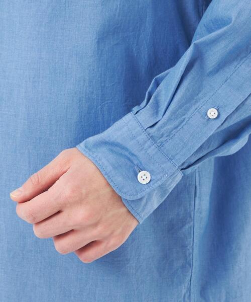 green label relaxing（グリーンレーベルリラクシング）の「コットンシルク ボイル ジャストルーズ シャツ（シャツ/ブラウス・メンズ・ベージュ/ロイヤルブルー/ネイビー/イエロー・L/M/S/XL）」の9枚目の写真