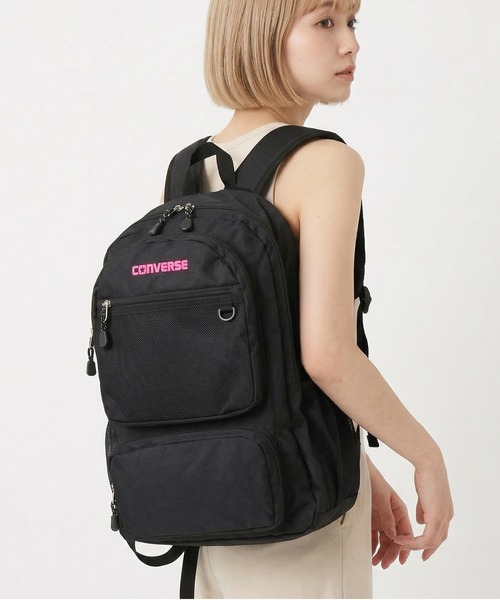 CONVERSE(コンバース)の「CONVERSE / POLY 2POCKET BACKPACK M(バックパック/リュック・レディース・ホワイト/ブラック/サックスブルー/ピンク・FREE)」の1枚目の写真
