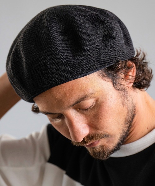 Magine(マージン)の「mko11032-LINEN THERMO BERET ベレー帽(ハンチング/ベレー帽・メンズ・ブラック/グレー/ネイビー/ブラウン・FREE)」の2枚目の写真