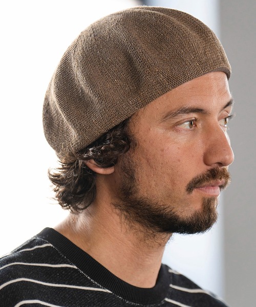 Magine(マージン)の「mko11032-LINEN THERMO BERET ベレー帽(ハンチング/ベレー帽・メンズ・ブラック/グレー/ネイビー/ブラウン・FREE)」の6枚目の写真