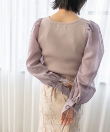 ボリュームスリーブドッキングニット