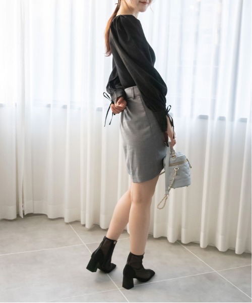 RANDA（ランダ）の「ボリュームスリーブドッキングニット（ニット/セーター・レディース・クリーム/ピンク/ブラック・FREE）」の12枚目の写真