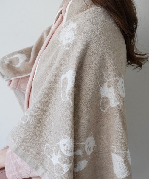 Port（ポート）の「【 Port / ポート 】 パンダ デザイン ジャガード バスタオル（タオル・レディース・ピンク/ブラック/ホワイト/ベージュ・FREE）」の3枚目の写真