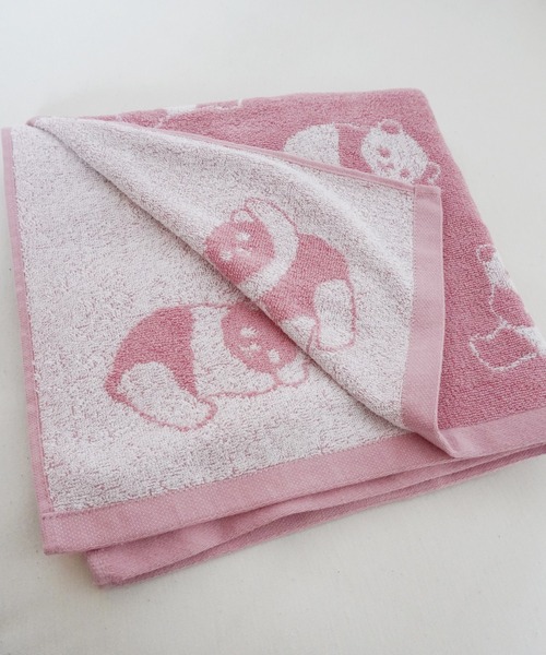 Port（ポート）の「【 Port / ポート 】 パンダ デザイン ジャガード バスタオル（タオル・レディース・ピンク/ブラック/ホワイト/ベージュ・FREE）」の4枚目の写真