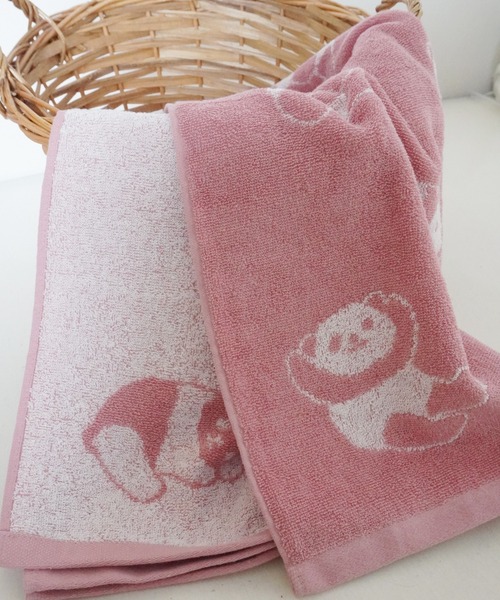 Port（ポート）の「【 Port / ポート 】 パンダ デザイン ジャガード バスタオル（タオル・レディース・ピンク/ブラック/ホワイト/ベージュ・FREE）」の9枚目の写真
