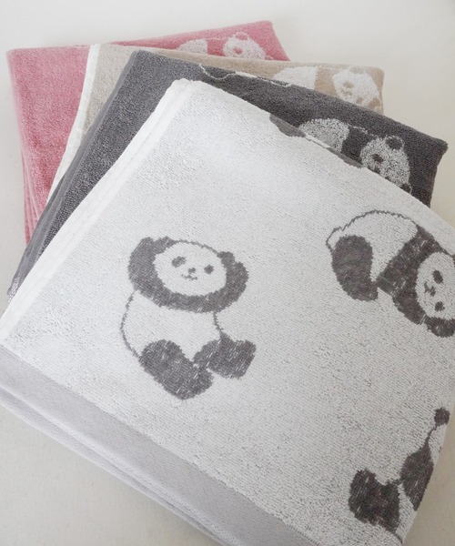 Port（ポート）の「【 Port / ポート 】 パンダ デザイン ジャガード バスタオル（タオル・レディース・ピンク/ブラック/ホワイト/ベージュ・FREE）」の17枚目の写真
