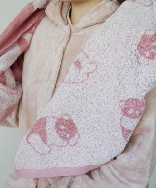 Port（ポート）の「【 Port / ポート 】 パンダ デザイン ジャガード バスタオル（タオル・レディース・ピンク/ブラック/ホワイト/ベージュ・FREE）」の5枚目の写真