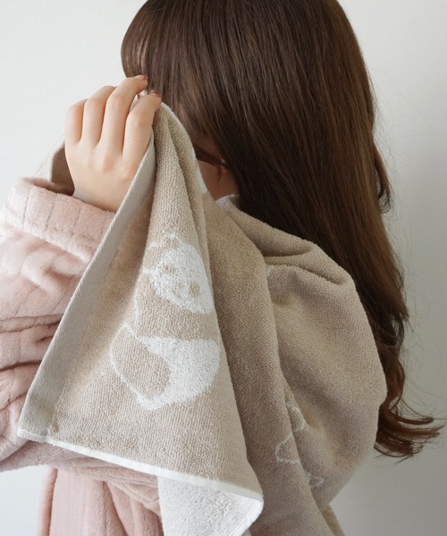 Port（ポート）の「【 Port / ポート 】 パンダ デザイン ジャガード バスタオル（タオル・レディース・ピンク/ブラック/ホワイト/ベージュ・FREE）」の19枚目の写真