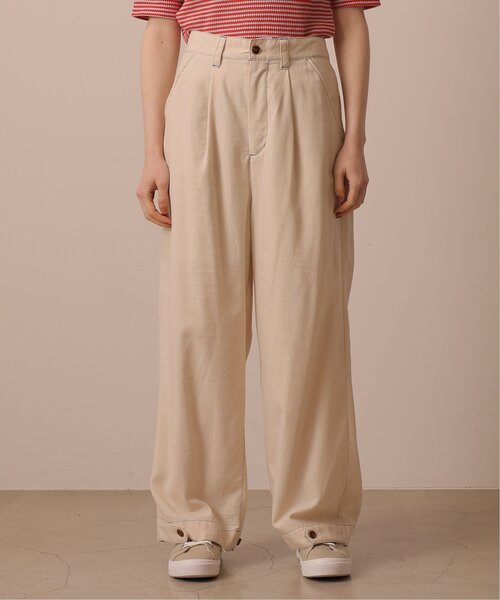 DOUBLE NAME（ダブルネーム）の「麻混裾ボタンワイドパンツ（その他