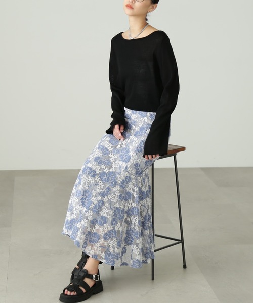 FREE'S MART（フリーズマート）の「リネン混ボートネックショート丈ニット（ニット/セーター・レディース・ホワイト/ブラック/ライトグリーン・FREE）」の19枚目の写真