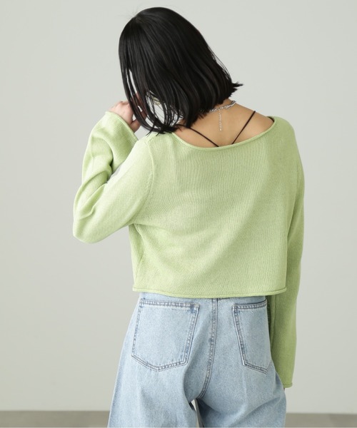 FREE'S MART（フリーズマート）の「リネン混ボートネックショート丈ニット（ニット/セーター・レディース・ホワイト/ブラック/ライトグリーン・FREE）」の18枚目の写真