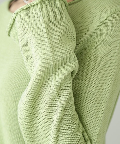 FREE'S MART（フリーズマート）の「リネン混ボートネックショート丈ニット（ニット/セーター・レディース・ホワイト/ブラック/ライトグリーン・FREE）」の21枚目の写真