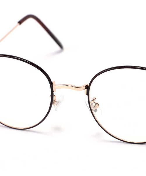 N.(N. Natural Beauty Basic)(エヌエヌナチュラルビューティーベーシック)の「スリムフレームメガネ(サングラス・レディース・ゴールド/ブラウン・フリ-)」の3枚目の写真