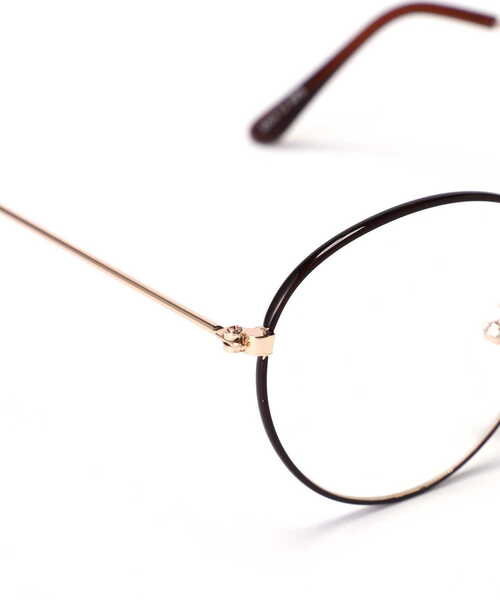 N.(N. Natural Beauty Basic)(エヌエヌナチュラルビューティーベーシック)の「スリムフレームメガネ(サングラス・レディース・ゴールド/ブラウン・フリ-)」の6枚目の写真