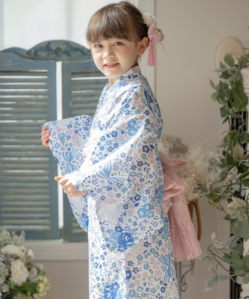 Catherine Cottage(キャサリンコテージ)の「2WAYセパレート浴衣(浴衣・キッズ・サックスブルー/アイボリー/ブルー/ホワイト系2/ピンク系1/ピンク系2/ホワイト系1/ブラック/ブルー系3/ホワイト系4/ピンク系3/ブルー系4・M/L/XS/S)」の14枚目の写真