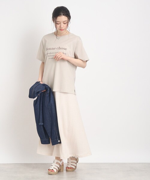 Cutie Blonde（キューティーブロンド）の「◆【接触冷感】シューアイス　プリントTシャツ（Tシャツ/カットソー・レディース・ホワイト系その他2/ホワイト系その他/ピンク系5/チャコール/ベージュ系その他3/パープル系5・01/02/03）」の19枚目の写真