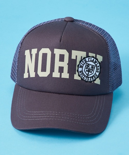 SHISKY（シスキー）の「SHISKY / シスキー サガラワッペン/プリント&ツイルワッペン メッシュキャップ キッズ（キャップ・キッズ・ネイビー/カーキ/ブラック/モカ/ブラウン系/グレー系/ネイビー系/ベージュ/カーキ系/ブラック系/ベージュ系/チャコール/ブラウン/ネイビー系1/ブラウン系1/ネイビー系2・56/54）」の5枚目の写真