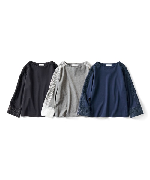 IEDIT(イディット)の「IEDIT 一枚で着映えする レース遣いのきれいめカットソートップス(Tシャツ/カットソー・レディース・ブラック/ネイビー/杢グレー・MEDIUM/LARGE/X-LARGE/XX-LARGE/SMALL/XXX-LARGE)」の11枚目の写真