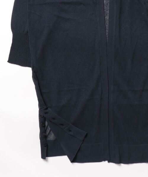 Q（キュー）の「UVサイドボタンロングカーデ（カーディガン/ボレロ・レディース・オレンジ/ネイビー/ライトグレー・MEDIUM）」の8枚目の写真