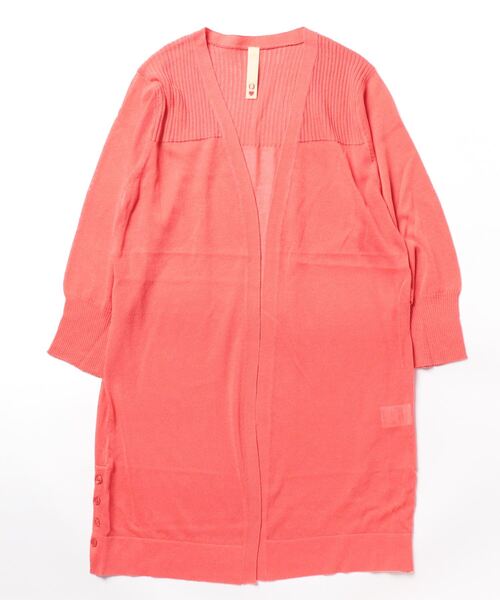 Q（キュー）の「UVサイドボタンロングカーデ（カーディガン/ボレロ・レディース・オレンジ/ネイビー/ライトグレー・MEDIUM）」の5枚目の写真