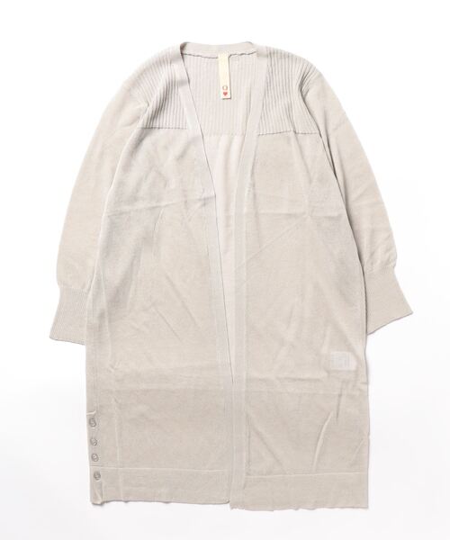 Q（キュー）の「UVサイドボタンロングカーデ（カーディガン/ボレロ・レディース・オレンジ/ネイビー/ライトグレー・MEDIUM）」の6枚目の写真