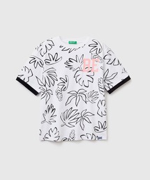 BENETTON (UNITED COLORS OF BENETTON)（ベネトンユナイテッドカラーズオブベネトン）の「キッズボタニカル総柄プリント半袖Tシャツ・カットソーB（Tシャツ/カットソー・キッズ）」