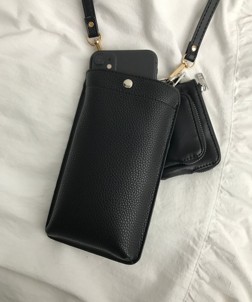 WEGO(ウィゴー)の「WEGO/PUスマホポーチ(スマホグッズ・レディース・ブルー系その他/ライトベージュ/ブラック・FREE)」の6枚目の写真