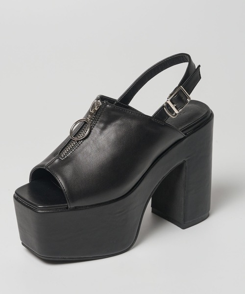 Newlyme(ニューリーミー)の「厚底ジップデザインサンダル(サンダル・レディース・ブラック/ブラウン/ホワイト・LARGE/X-LARGE/MEDIUM/SMALL)」の12枚目の写真