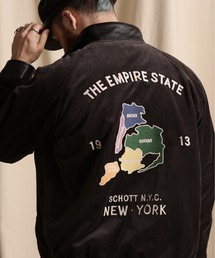 schott | Schott/ショット/LEATHER COMBI SOUVENIR JACKET N.Y. MAP/レザーコンビ スーベニアジャケット ニューヨークマップ(ブルゾン)