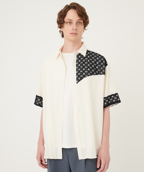 カーブレースブロッキングシャツSS