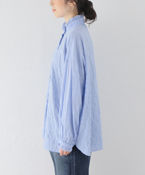 美品journal standard luxeシャーリングローン フリルブラウス シャーリングローン フリルブラウス（シャツ/ブラウス