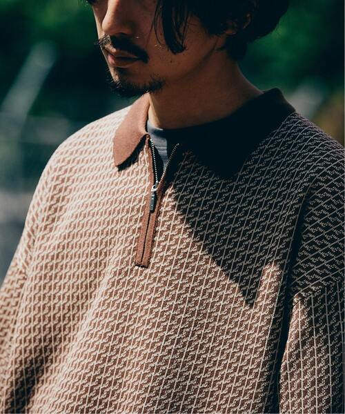 JOURNAL STANDARD（ジャーナルスタンダード）の「《追加》ヴィンテージパターン ジャカードハーフジップショートスリーブ（ポロシャツ・メンズ・ブラック/ベージュ/ネイビー・MEDIUM/LARGE）」の17枚目の写真