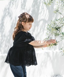 pairmanon | 【ママとおそろい】レース切替えガールズチュニック(シャツ/ブラウス)