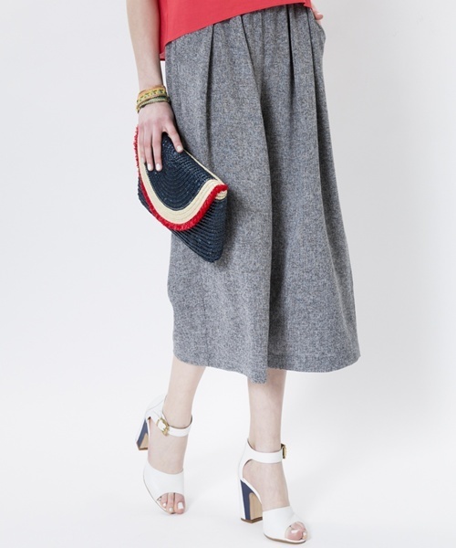 mystic(ミスティック)の「ワイドパンツ(その他パンツ・レディース・チャコールグレー/オフホワイト/グレー・フリ-)」の1枚目の写真