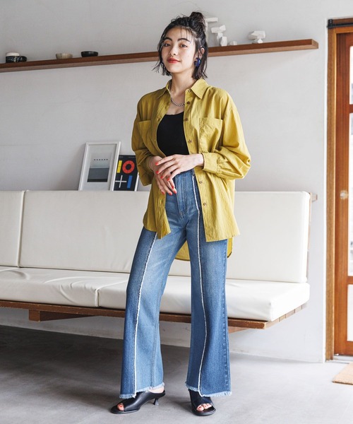 セール】コットンワッシャーシアーシャツ（シャツ/ブラウス）｜BAYFLOW