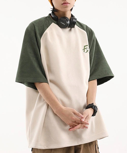 WESTBOY(ウエストボーイ)の「ビッグシルエットラグランTシャツWOK23S3TP07【WB ORIGINALS】(Tシャツ/カットソー・メンズ・ネイビー/レッド/グリーン・L/M/XL)」の2枚目の写真