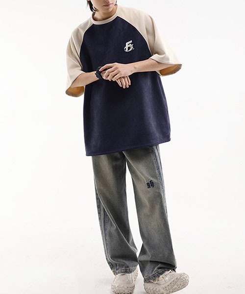 WESTBOY(ウエストボーイ)の「ビッグシルエットラグランTシャツWOK23S3TP07【WB ORIGINALS】(Tシャツ/カットソー・メンズ・ネイビー/レッド/グリーン・L/M/XL)」の13枚目の写真