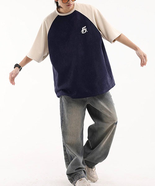 WESTBOY(ウエストボーイ)の「ビッグシルエットラグランTシャツWOK23S3TP07【WB ORIGINALS】(Tシャツ/カットソー・メンズ・ネイビー/レッド/グリーン・L/M/XL)」の19枚目の写真