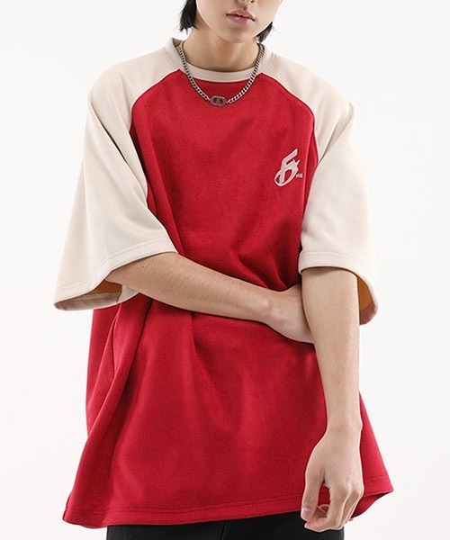 WESTBOY(ウエストボーイ)の「ビッグシルエットラグランTシャツWOK23S3TP07【WB ORIGINALS】(Tシャツ/カットソー・メンズ・ネイビー/レッド/グリーン・L/M/XL)」の11枚目の写真