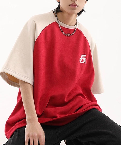 WESTBOY(ウエストボーイ)の「ビッグシルエットラグランTシャツWOK23S3TP07【WB ORIGINALS】(Tシャツ/カットソー・メンズ・ネイビー/レッド/グリーン・L/M/XL)」の8枚目の写真