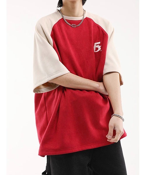 WESTBOY(ウエストボーイ)の「ビッグシルエットラグランTシャツWOK23S3TP07【WB ORIGINALS】(Tシャツ/カットソー・メンズ・ネイビー/レッド/グリーン・L/M/XL)」の15枚目の写真