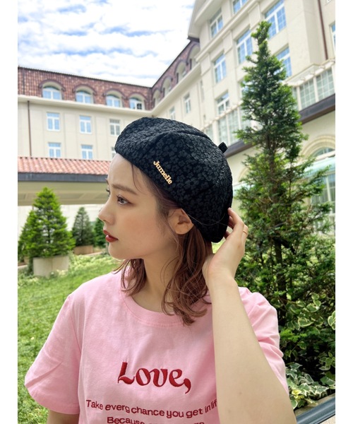 JUMELLE（ジュメロ）の「エンボスベレー帽（ハンチング/ベレー帽・レディース・ブラック・FREE）」の6枚目の写真