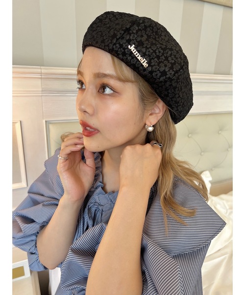 JUMELLE（ジュメロ）の「エンボスベレー帽（ハンチング/ベレー帽・レディース・ブラック・FREE）」の13枚目の写真