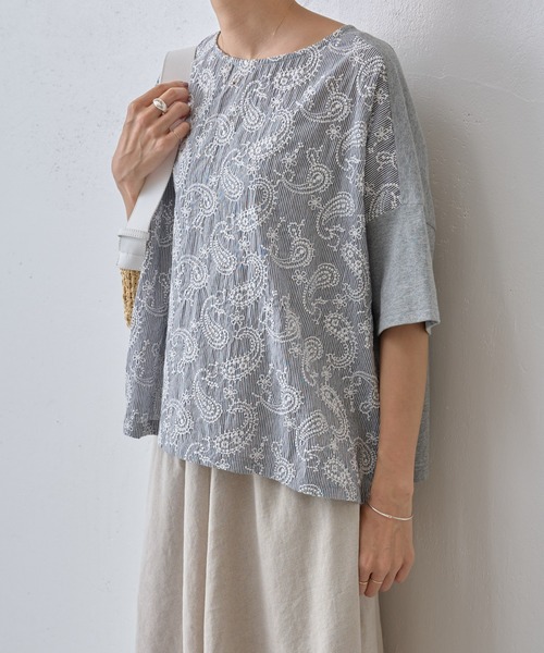 BEARDSLEY ビアズリー 花刺繍Tシャツ グレー BEARDSLEY ビアズリー 花刺繍Tシャツ グレー - メルカリ