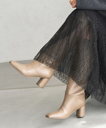 LE TALON | 6.5cmレザースクエアストレートロングブーツ(ブーツ)