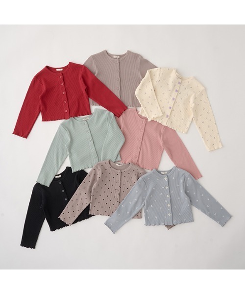 Lycee mine（リセマイン）の「アソートテレコカーディガン（Tシャツ/カットソー・キッズ・ミント/グレイッシュベージュ/アイボリー/ピンク/ブラック/グレー/レッド/エメラルド・150cm/130cm/110cm/140cm/120cm/100cm）」の9枚目の写真