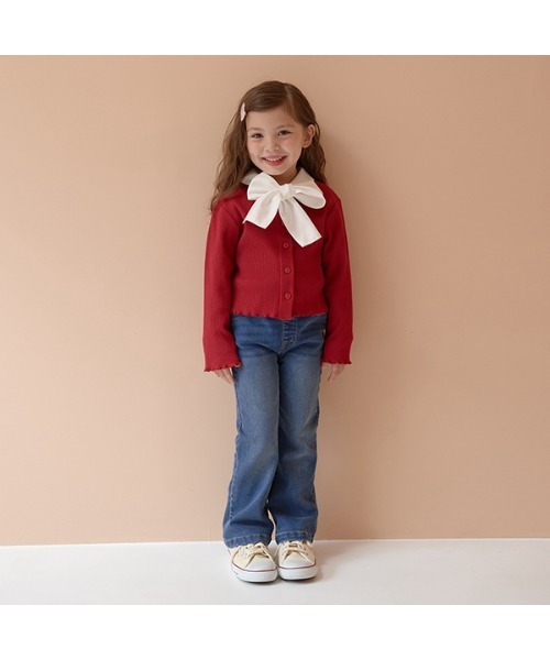 Lycee mine（リセマイン）の「アソートテレコカーディガン（Tシャツ/カットソー・キッズ・ミント/グレイッシュベージュ/アイボリー/ピンク/ブラック/グレー/レッド/エメラルド・150cm/130cm/110cm/140cm/120cm/100cm）」の16枚目の写真