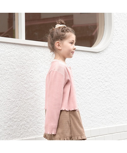 Lycee mine（リセマイン）の「アソートテレコカーディガン（Tシャツ/カットソー・キッズ・ミント/グレイッシュベージュ/アイボリー/ピンク/ブラック/グレー/レッド/エメラルド・150cm/130cm/110cm/140cm/120cm/100cm）」の19枚目の写真