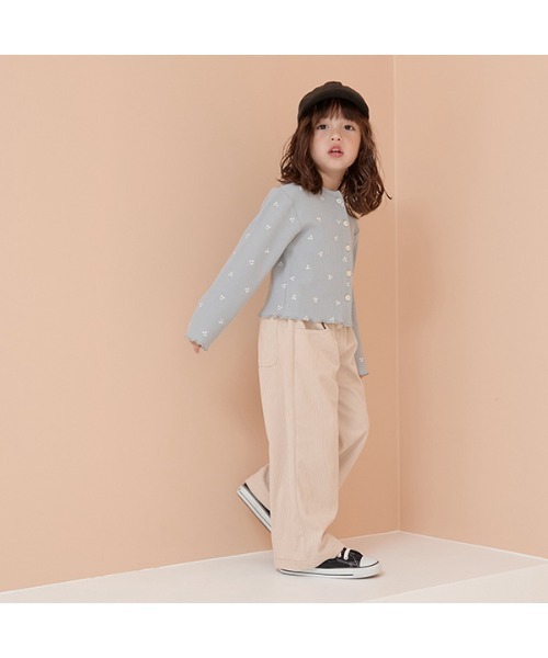 Lycee mine（リセマイン）の「アソートテレコカーディガン（Tシャツ/カットソー・キッズ・ミント/グレイッシュベージュ/アイボリー/ピンク/ブラック/グレー/レッド/エメラルド・150cm/130cm/110cm/140cm/120cm/100cm）」の20枚目の写真